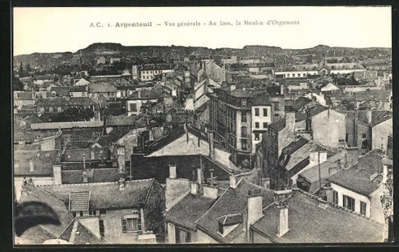 CPA Argentueil, vue générale Au loin le Moulin d´Orgemont