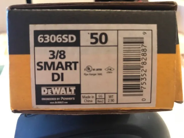 DeWalt Engineered by Powers 250 Drop-In Anchor, Smart DI+,3/8-16 (4 BOXES)