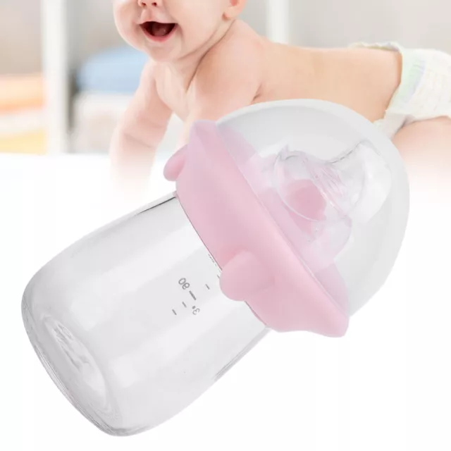 (Pink)Milk Bottle Baby Bottle Portable AntiBloating Wide-Bore For Baby Infant