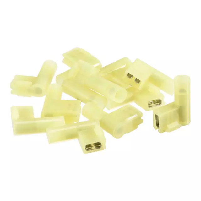 Wire Terminals Connector Nylon Insulated AWG12-10 Flag Type Yellow 25 Pcs #