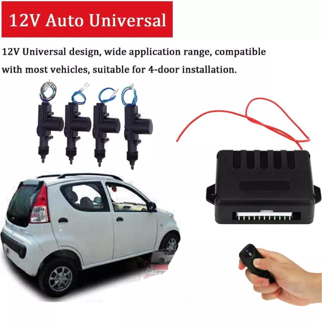 Car 4 Door Power Lock Kit Keyless Entry System Security w/2 Remote Central K2V6 3
