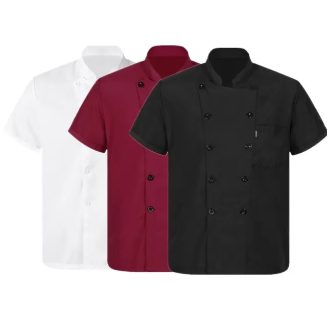 Men Women Chef Coat Double-Breasted Jacket Restaurant Hotel Cooking Uniform Tops