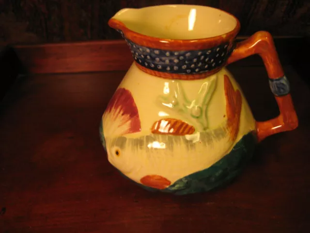 Vintage Majolica Jug " Oceanic Fish " Shorter & Sons C1930 3