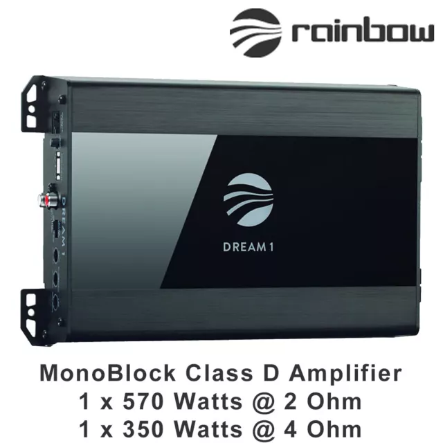 Rainbow Dream 1 MonoBlock Class D Amplifier Bass Amp 570W @ 2 Ohm / 350W @ 4 Ohm