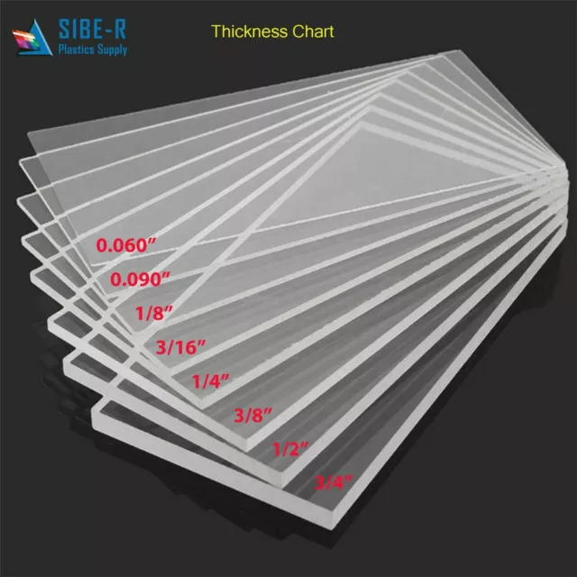 (2 pack) Clear Acrylic Plexiglass Sheet 1/8 x 24" x 36"^