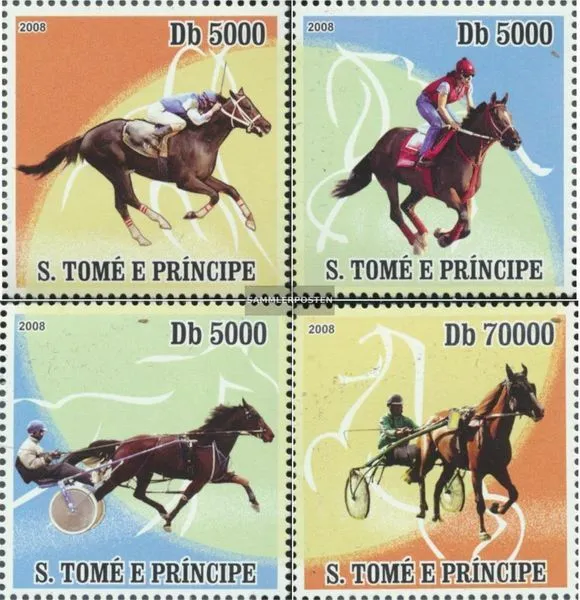 Sao Tome e Principe 3428-3431 (kompl.Ausg.) postfrisch 2008 Pferderennen