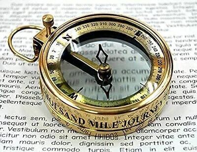 Antique Style Sundial Pocket Compass Nautical Solid Brass Sundial Compass