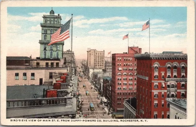 ROCHESTER, New York Postcard "Bird's-Eye View of Main Street" c1910s Unused