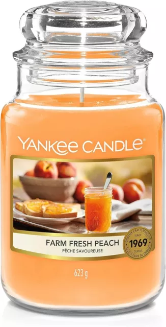 Candela Profumata Yankee Candle Vaso GRANDE Profumo Dolci Pesca Giara Vetro Casa