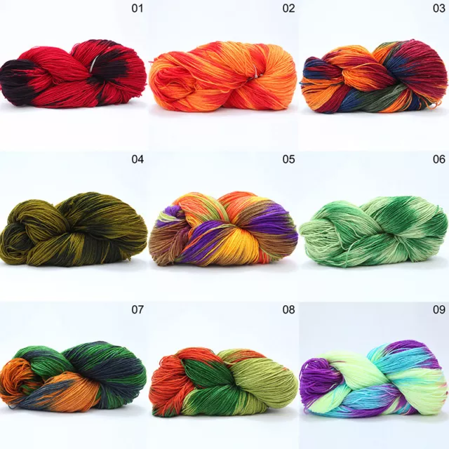50G CHUNKY RAINBOW Cotton Wool Yarn DIY Hand Crocheted Knitting Scarf ...