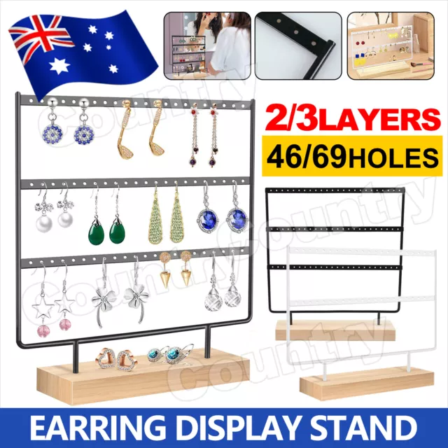 Display Stand Jewelry Holder Earring Organizer Dangle Hook Hanging Showcase Home