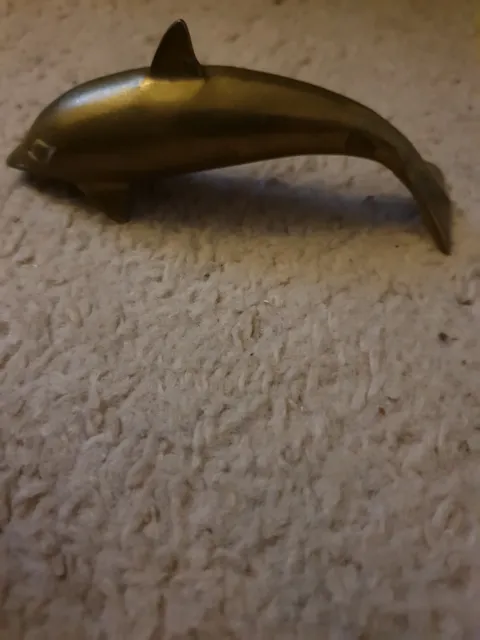 Small Brass Dolphin Figure Ornament