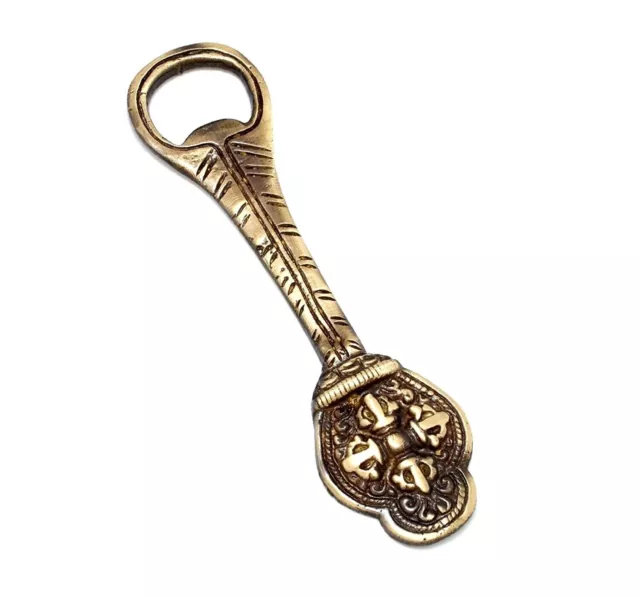 Handmade Brass Roman Design Bottle Opener Beer Soda Wine Cork Cap Antique Brown