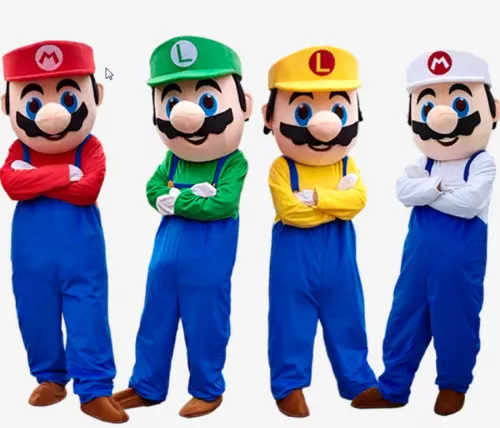 Super Mario Mascot Costume Cosplay Party Fancy Dress Brothers Suits Adult