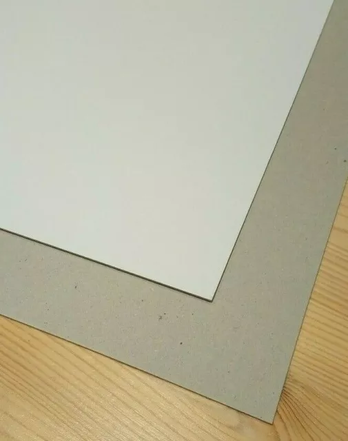 A4 White lined Greyboard 2mm THICK Craft Display Card Cardboard / *PACK OF 9*