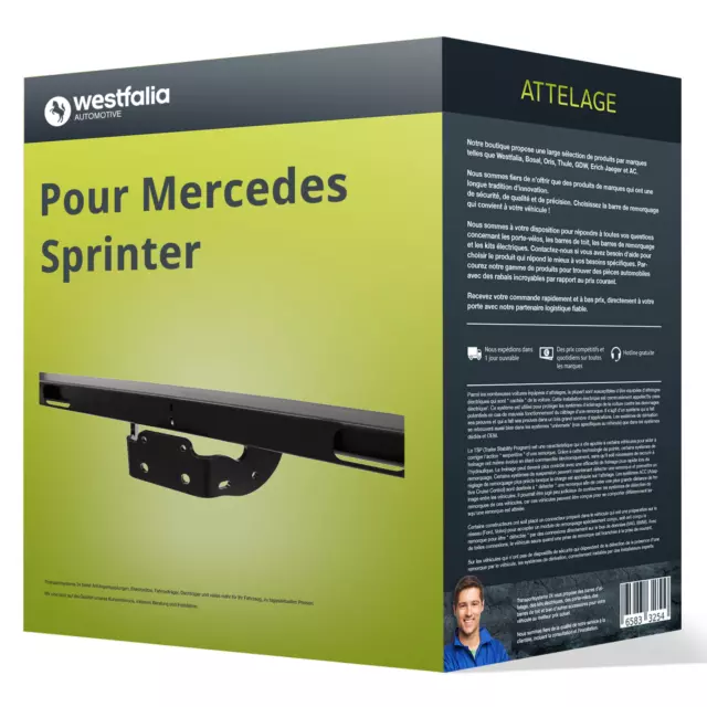 Attelage pour Mercedes Sprinter fourgon/break/autobus col de cygne Westfalia ABE