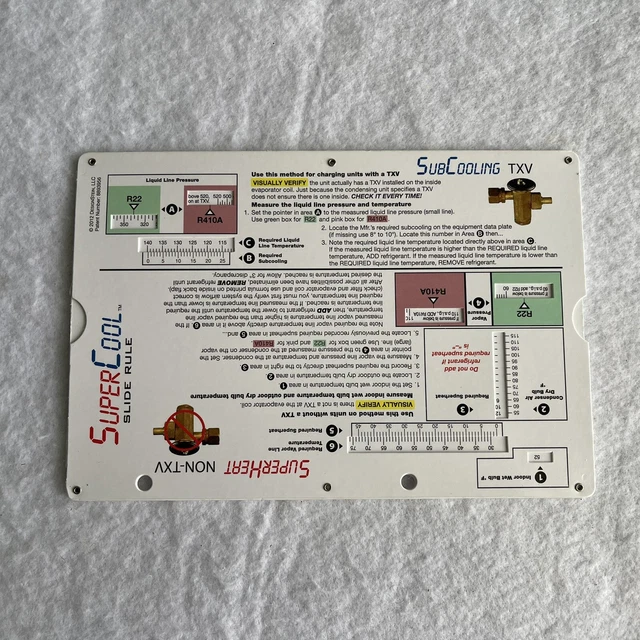 SUPERCOOL SLIDE RULE 3rd Printing Duct Sizing Chart Ductulator