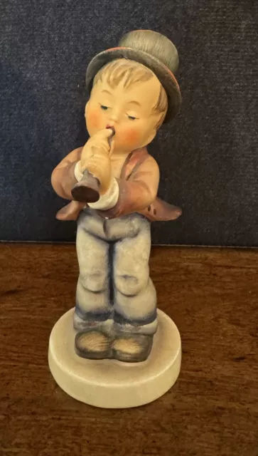 Vintage Goebel Hummel Figurine Serenade Boy Playing Horn Flute Tmk3 5"