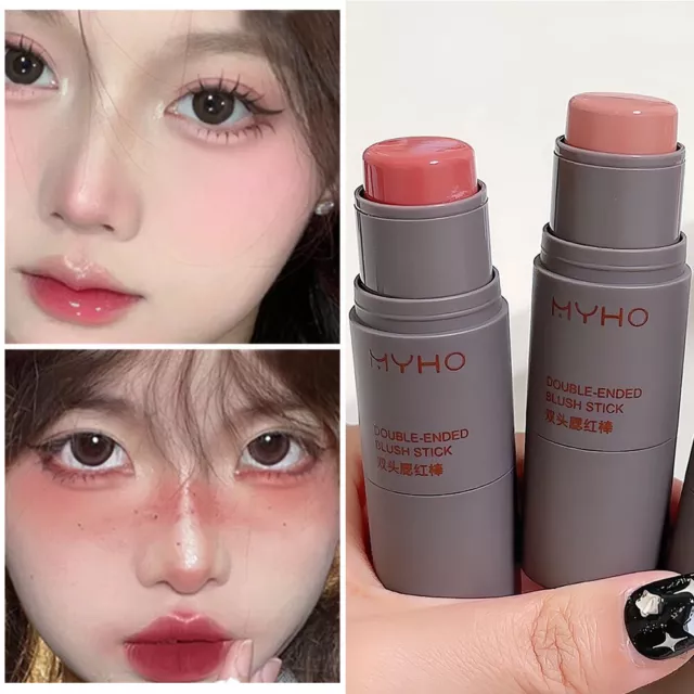 Women Lip and Cheek Tint Blush Cream Crayon Blush Stick Double-ended Silky  !