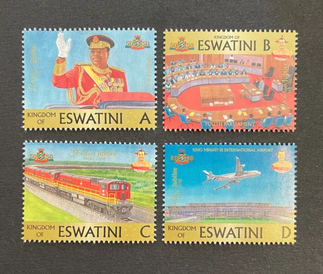 Swasiland 2018: Satz von vier Briefmarken zur 50jährigen Unabhängigkeit, ** MNH