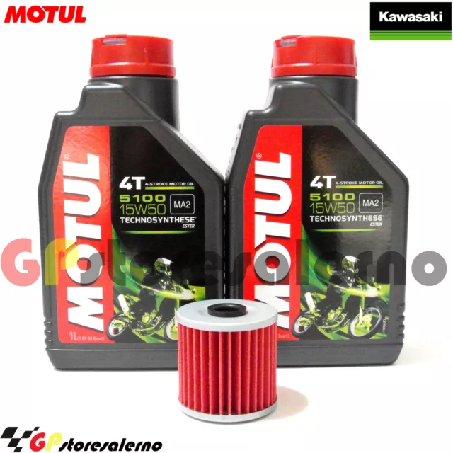 Tagliando Olio + Filtro Motul 5100 15W50 Kawasaki 250 Kl 1980