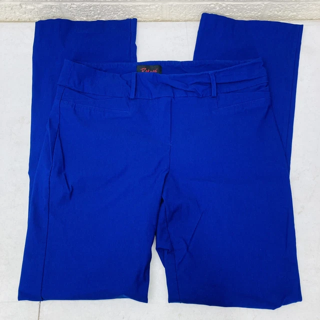 REKUCCI Sz 12 Sapphire Royal Blue Barely Boot Pull-On Stretch Dress Pants • VG‼