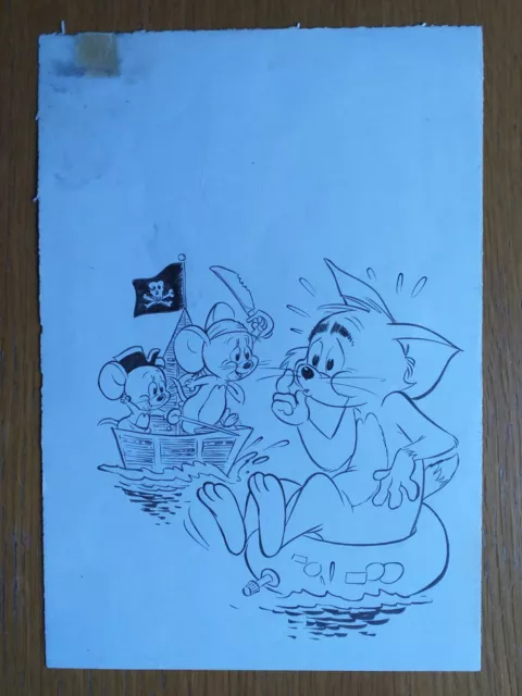 Tom & Jerry Del Principe 2 Tavole Copertine Originali  Anni 60/70 Bianconi