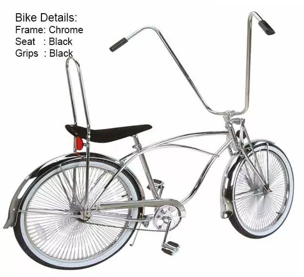 26" Beach Cruiser Bicycle W/144 Spoke Chrome Wheel, 22" Handlebar & Chrome Frame 26" Beach Cruiser Bicycle W/144 Spoke Chrome Wheel, 22" Handlebar & Chrome Frame