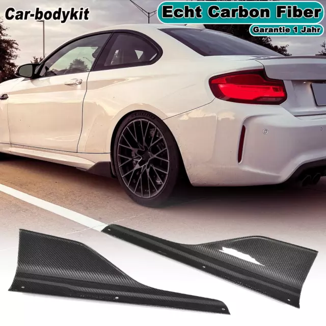 Carbon Seitenschweller Wings Erweiterung Flaps Splitter Seite für BMW 2ER F87 M2