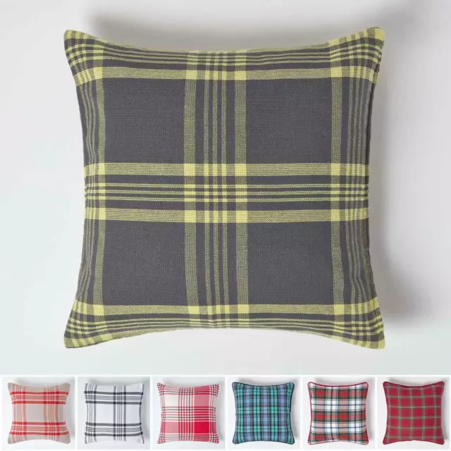 Tartan Check 100% Cotton and Polyester Sofa or Settee Cushion Covers Washable