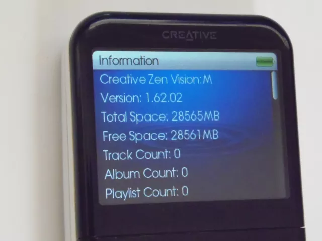 Creative ZEN Vision M 30 GB Digital Media Player DVP-HD0003 Color Choose