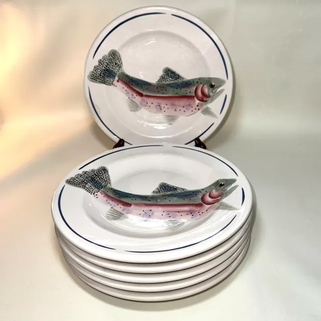 Sarah Peterson Collection Carlisle 2004 Fish Salad Or Lunch Plates - Set of 6