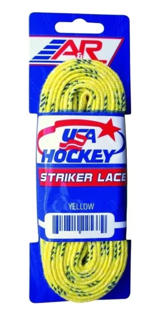 A&R Sports (2 Pair Pack) Striker Ice Hockey WAXLESS Skate Laces, YELLOW