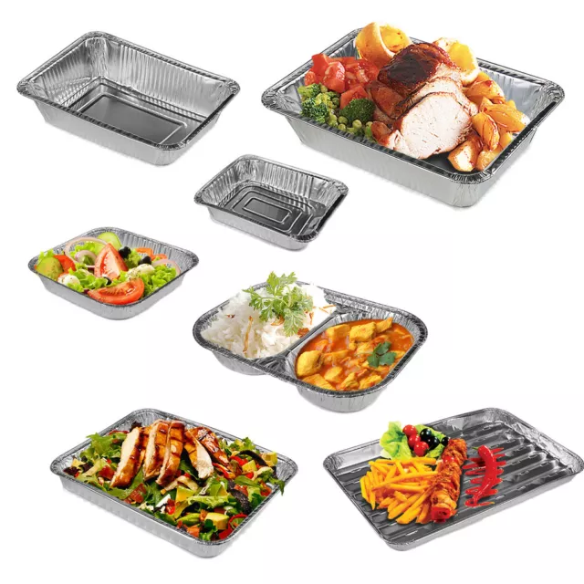 Aluminium Foil Serving Trays Disposable Plates BBQ Grill Grilling Baking Oven