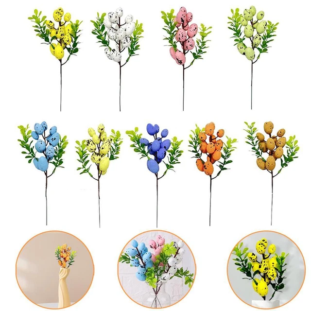 Artificial Easter Decoration Easter Egg Tree Branch Fake Foam Plant Egg A Q9C2