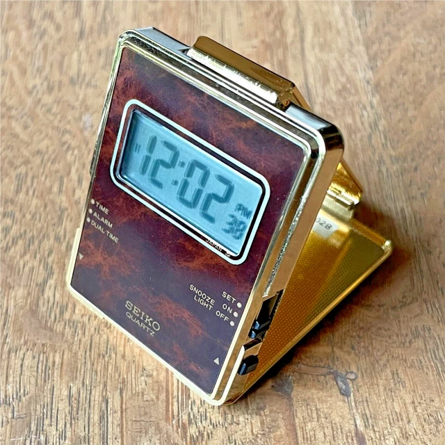 VINTAGE SEIKO QUARTZ Digital Travel Alarm Clock Ref QEK202B 74803