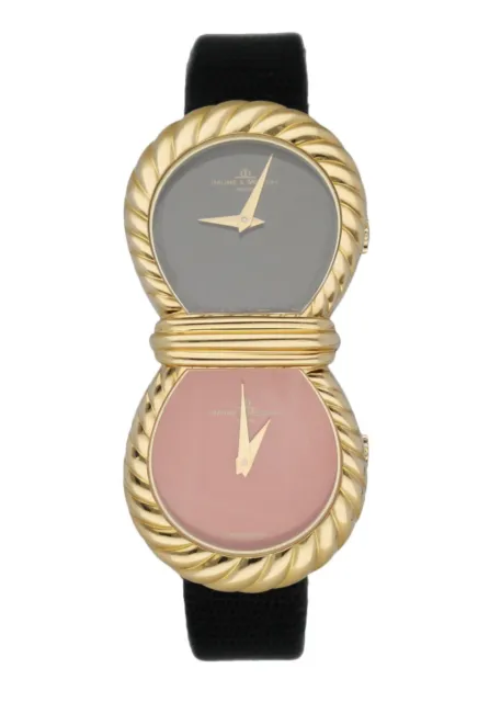 Baume & Mercier Art Deco Stone Dial Two Time zone Ladies Watch