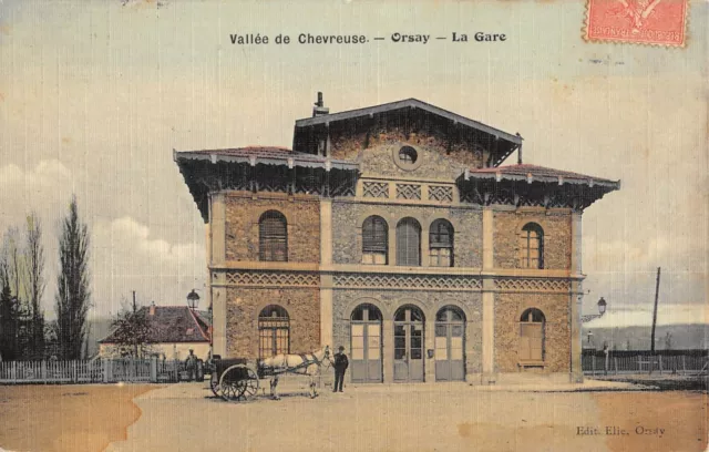 CPA 91 ORSAY / LA GARE / canvas cpa