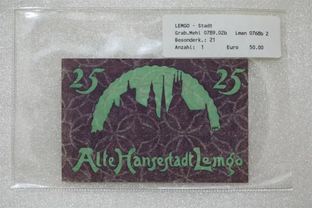 Germany 25 Pfennig Lemgo 1921 Scarce B38 #C895
