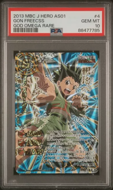 [PSA10] Hunter x Hunter Miracle Battle Carddass - 4 Gon God Omega Rare POP 2