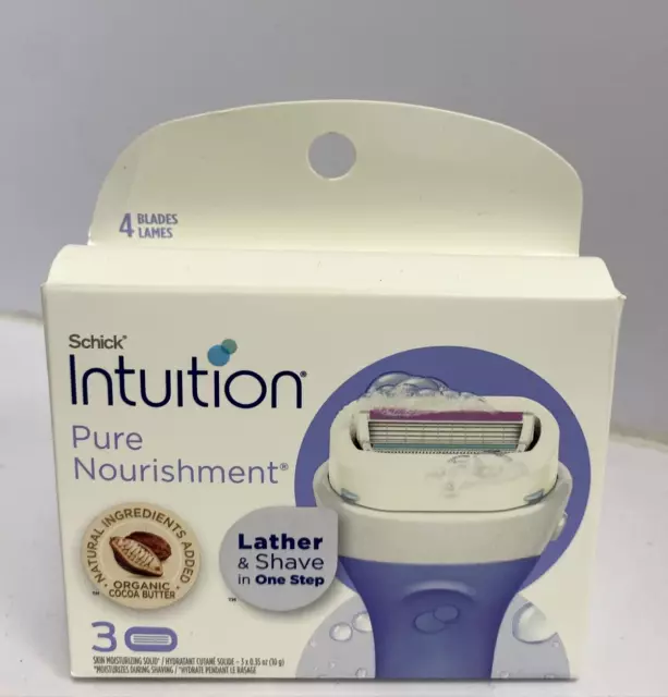 Navaja de afeitar Schick Intuition Pure Nourishment (3) manteca de cacao en caja/al por menor