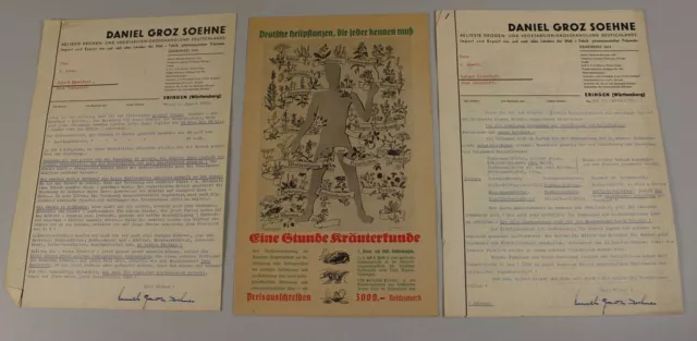 Daniel Groz , Drogen + Vegetabilien Grossh. - 5 Bl. Reklame Schriftv. 1939 /254