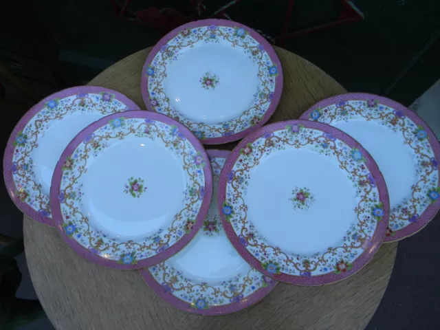 Assiettes Plates en Porcelaine Minton ancienne Dorures N°1