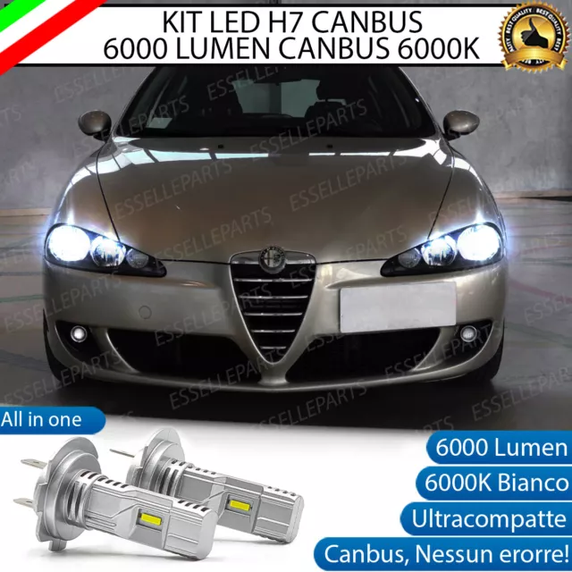 Kit Led H7 Alfa Romeo 147 Restyling 6000K Bianco 6000 Lumen Canbus Anabbaglianti