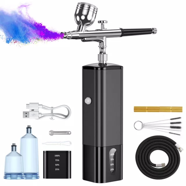 Cordless Airbrush Kit with Compressor 32PSI High-Pressure Avhrit Fit Tattoo Nail