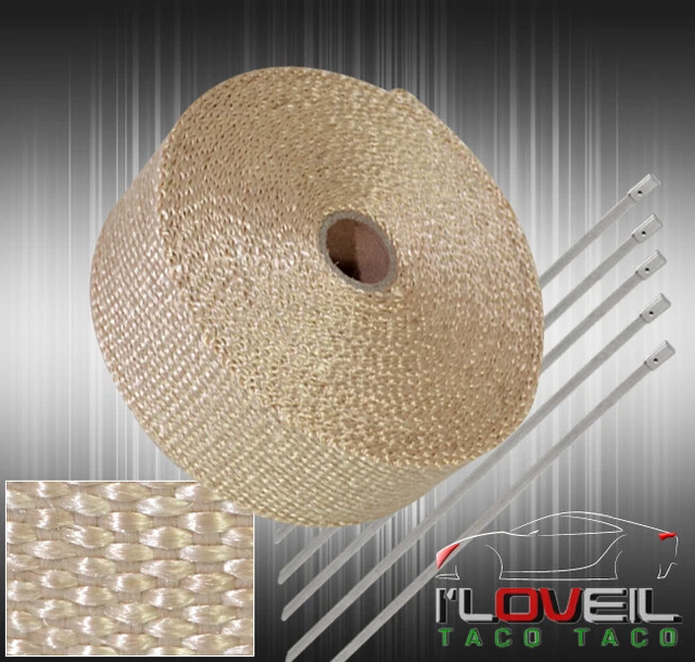 30 Feet Header Forced Induction Piping Heat Wrap Cover + Stainless Ties