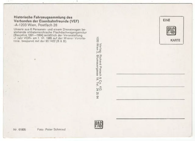 AK Eisenbahn Österreich / Dampflok 93.1422 mit Flachdachwagengarnitur in Wien 2