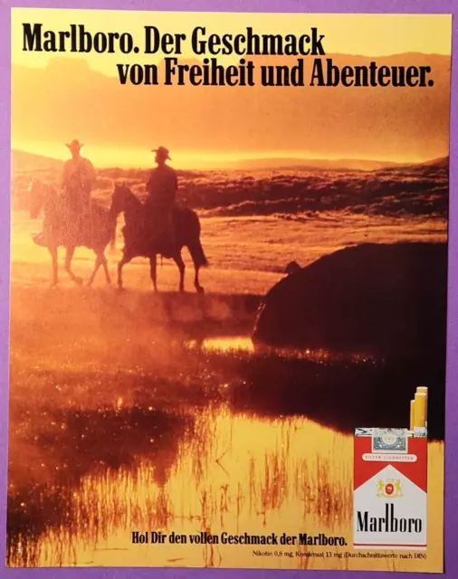 33. Marlboro Zigaretten Cowboy Werbeanzeige Werbung Reklame 1980