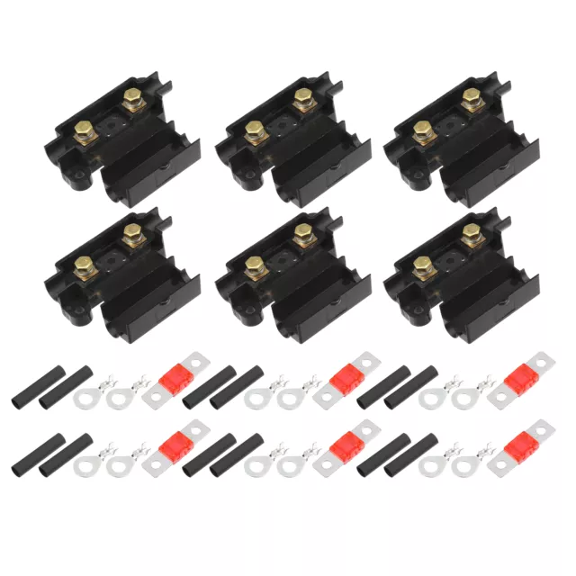 50 Amp ANS Fusibile Supporto Kit, Tubo Terminali, Plastica, Nero, 6 Set