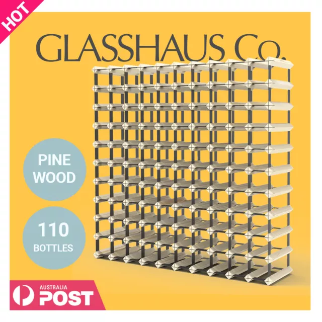 Glasshaus 110 Bottle Timber Wine Rack Wooden Storage System Cellar Organiser